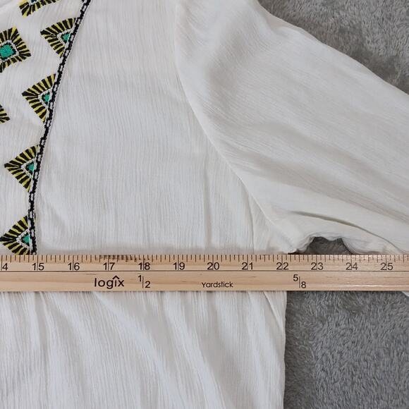 Crown & Ivy Boho Embroidered Flow Top Women's‎ Size XL Made in India Cottagecore - Picture 7 of 11